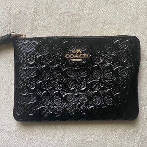 Coach Black Embossed Clutch